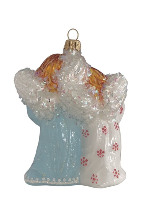Collectible glass ornament for tree Couple of Angels