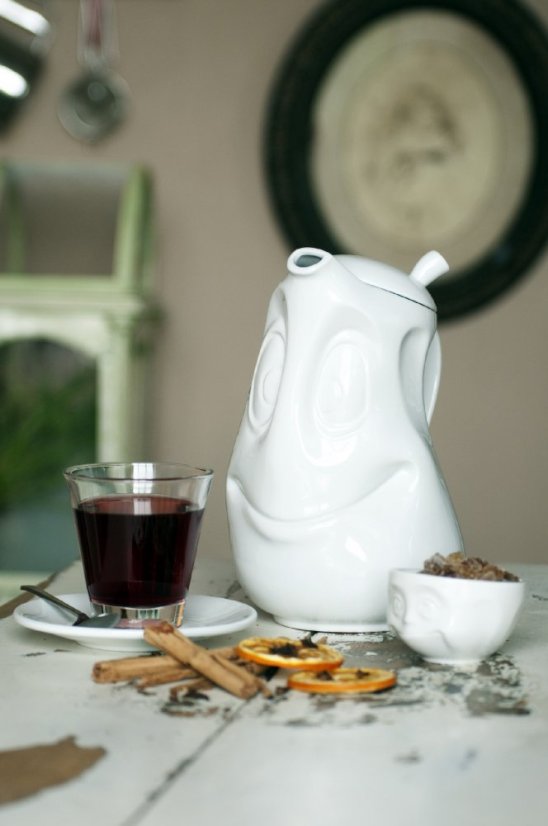 Tea pot "Good mood" in white, 1200 ml