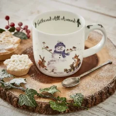 Porzellanbecher Schneemann und Waldtiere 310 ml