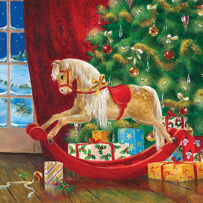 Christmas paper napkins Rocking Horse 20 pcs