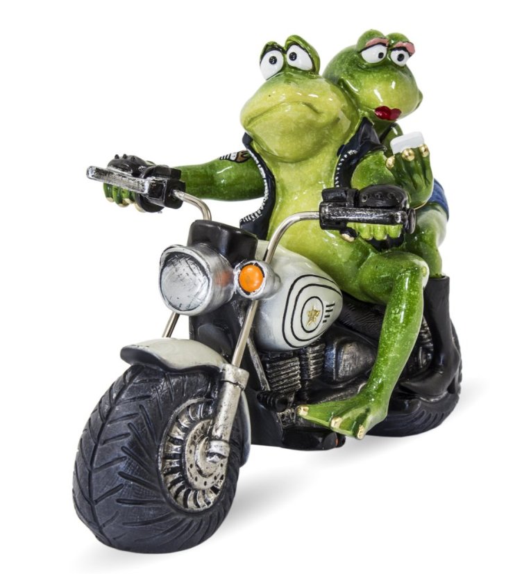 Frogs Bikers statue