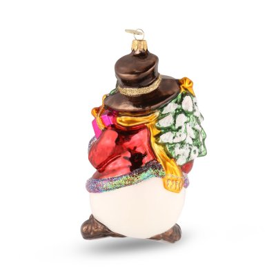 Collectible glass tree ornament Snowman with tree