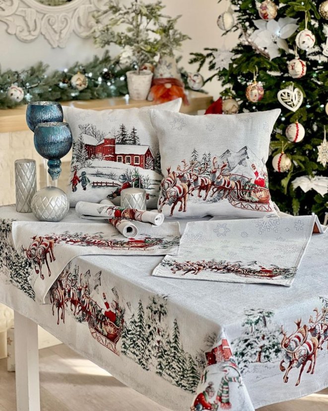 Vianočné prestieranie Santa na saniach 33x53 cm