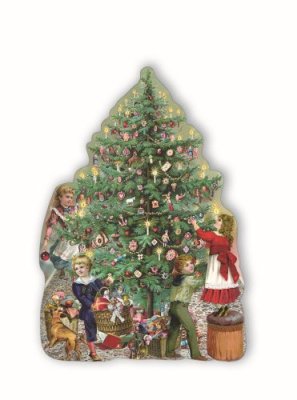Christmas card Decorate the tree 12 x 17,6 cm