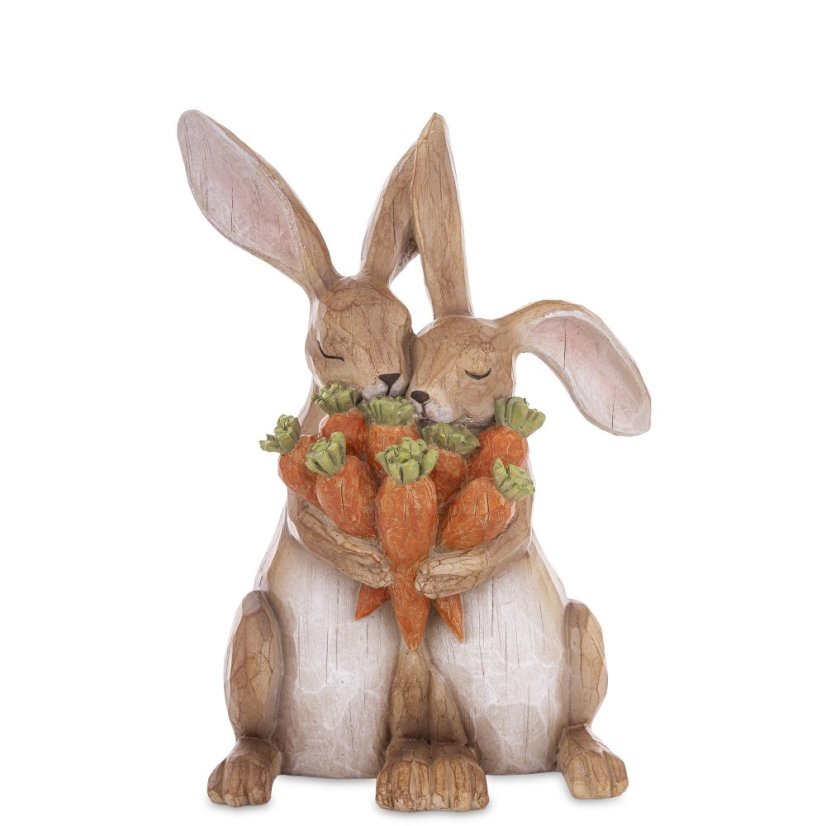Osterdekoration Hasen mit Karotten groß