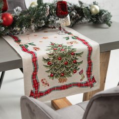 Tapestry Christmas runner with tree motif 45x140 cm