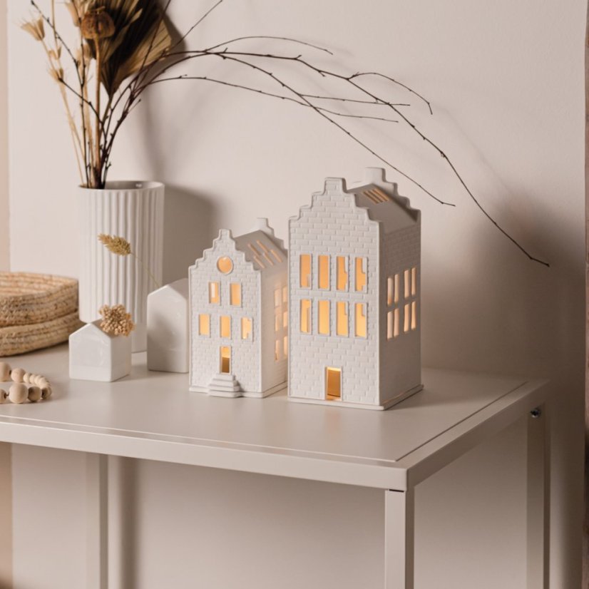 Porcelánový svícen Domek 16 cm