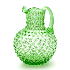 Ručne fúkaný sklenený džbán Svetlozelený 2 litre
