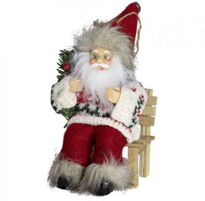 Christbaumschmuck Weihnachtsmann im Pullover 18 cm