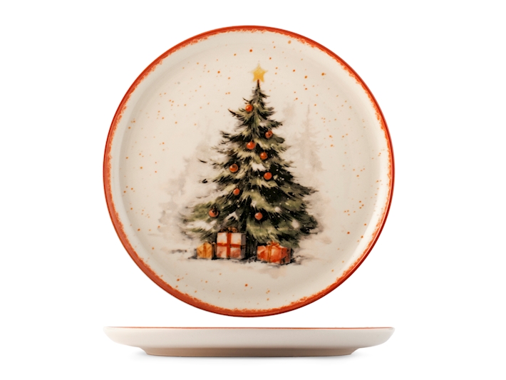 Kameninová vánoční jídelní sada pro 6 osob Vánoční vláček 18 ks