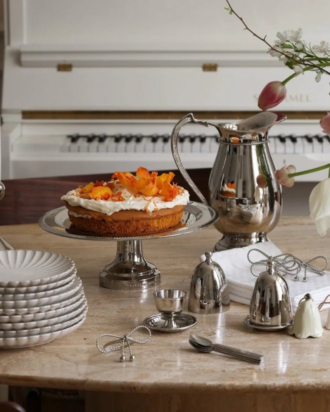 Porcelánový dezertní talíř Chryzantéma béžový 20 cm