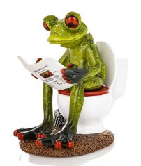 Soška Žaba na toaletě
