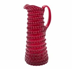 Krug aus mundgeblasenem Glas Dunkelrot 1,2 Liter