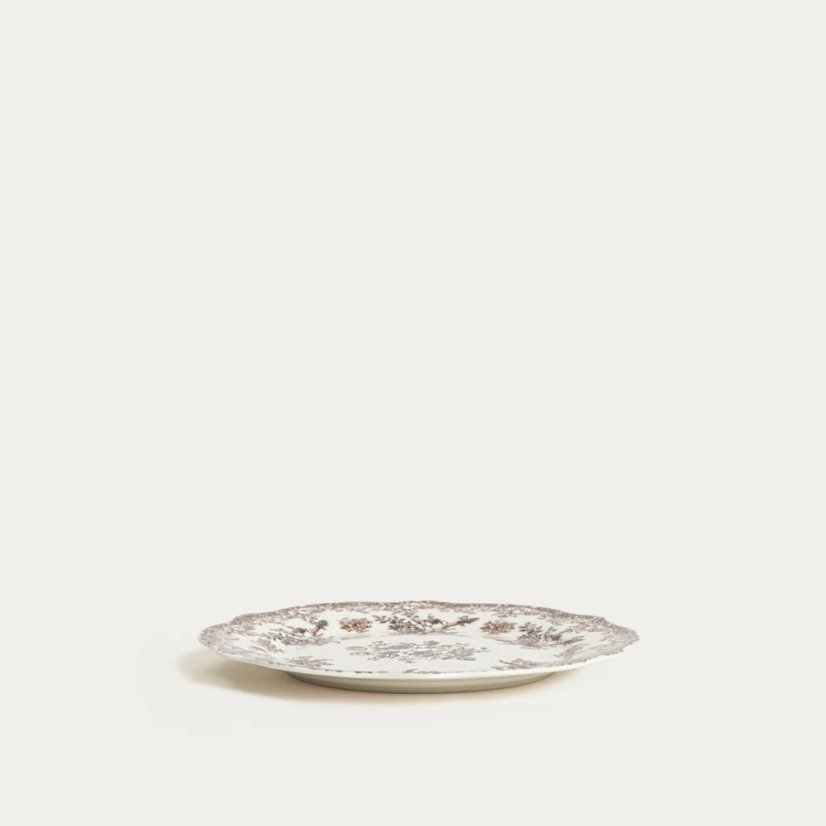 Porcelánová jídelní sada Hnědé květy – 18dílná, pro 6 osob