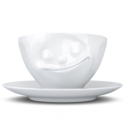 Coffee cup "Happy" in white, 200 ml