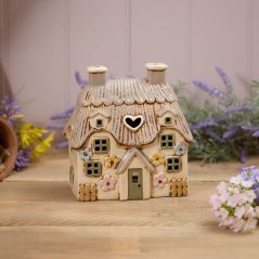 Ceramic candle holder Summer house 18 cm