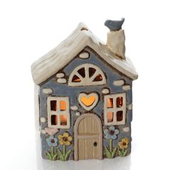 Świecznik ceramiczny Letni domek 22 cm