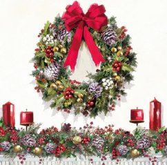 Christmas paper napkins Wreath 20 pcs