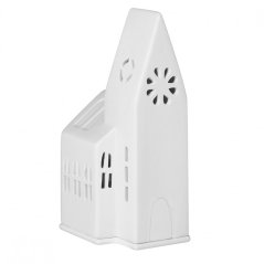 Porzellan-Kerzenhalter Haus - Kirche 18 cm