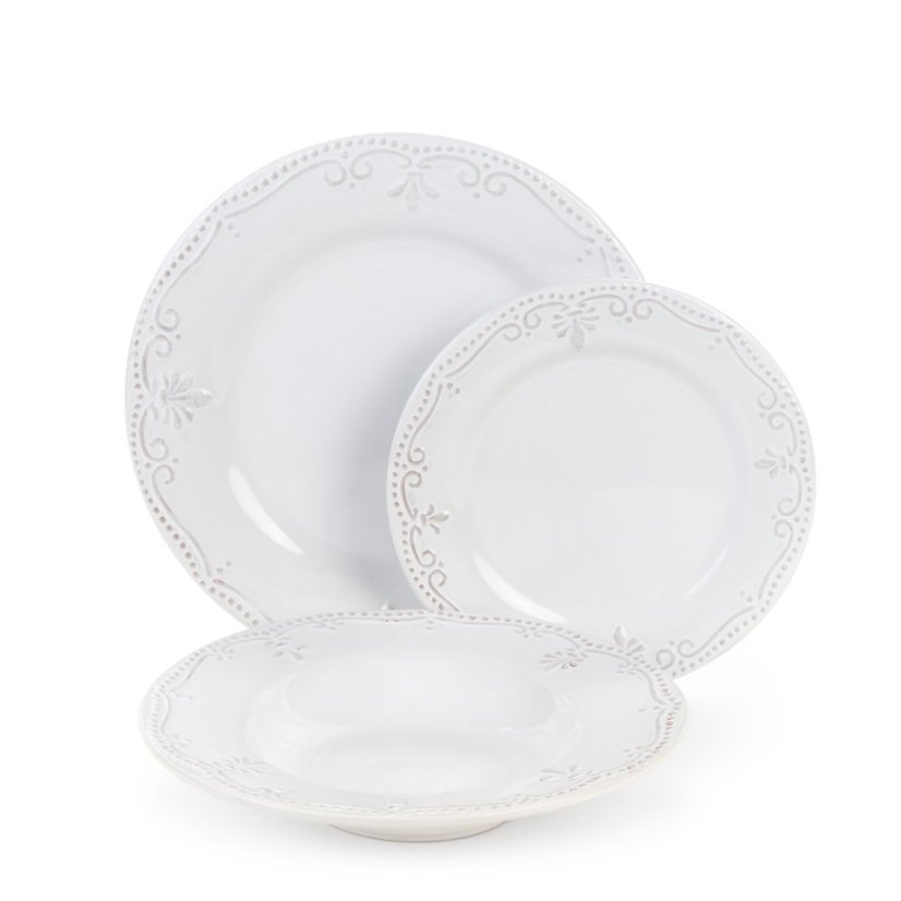 Kameninová jídelní sada pro 6 osob Retro Relief 18 ks