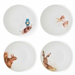 Sada porcelánových misek na těstoviny Venkovská zvířata 4 ks