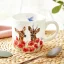 Porcelain mug Deer on poppy field 310 ml