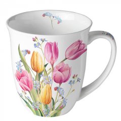 Porcelain mug Tulip bouquet 400 ml