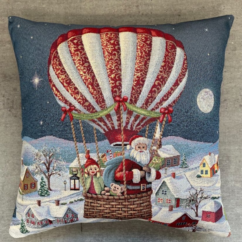Gobelínový vánoční povlak na polštář s motivem Vánoční balón 45x45 cm