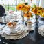 Elegance cream lace-patterned ceramic tableware set, 8-piece – serves 4