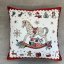 Žakárový vánoční povlak na polštář s motivem Houpací koník 50x50 cm