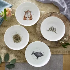 Sada porcelánových misek Lesní zvířata 4 ks 15 cm