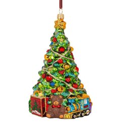Collectible glass tree ornament Christmas tree with gifts