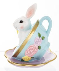 Veľkonočná dekorácia Králik v šálke