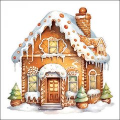Weihnachtspapierservietten Lebkuchenhaus 20 Stück