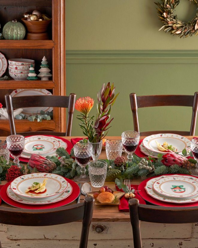 Porcelain oval serving plate Christmas decorations 32 cm