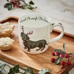 Porcelánový hrnek Vánoční jezevčík 310 ml