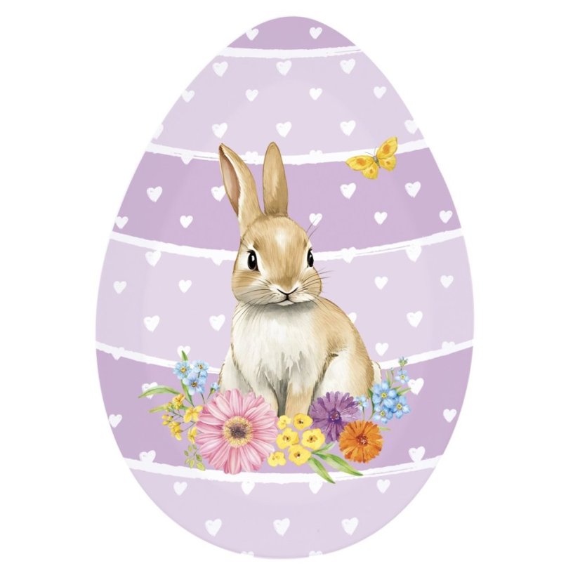 Porcelain serving plate Easter egg purple