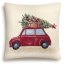 Vánoční povlak na polštář s motivem Vánoční auto 45x45 cm