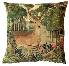 Gobelínový povlak na polštář Jelen - lesní dekor 45x45 cm