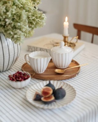 Porcelánová cukornička Chryzantéma béžová