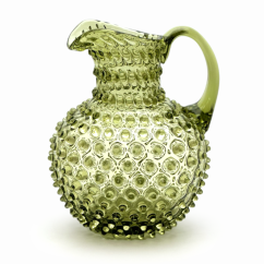 Ručně foukaný skleněný džbán Zelený 2 litry