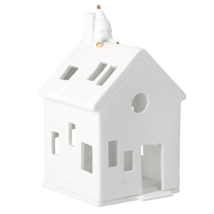 Porcelánový svícen Domek se Santou 17 cm