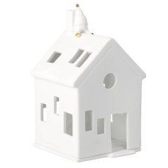 Porcelánový svietnik Domček so Santom 17 cm