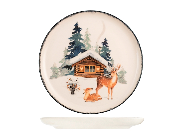 Kameninová vánoční jídelní sada pro 6 osob Zimní krajina 18 ks