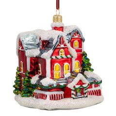 Collectible glass tree ornament Snow House