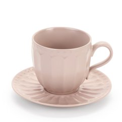 Šálek s podšálkem Pastelově růžový 310 ml