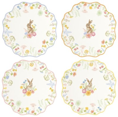 Set of 4 porcelain dessert plates Easter Bunny 21 cm