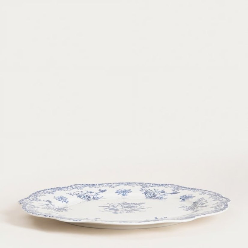 Blue and white flowers porcelain dessert plate, 19 cm