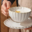 Porcelánový šálek a podšálek Chryzantéma béžový 400 ml