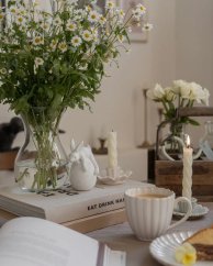 Porcelánový hrnek Chryzantéma béžový 300 ml